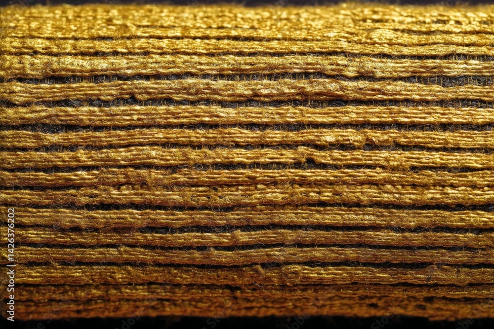 Poster Golden threads displayed in close-up showcasing intricate texture and design details