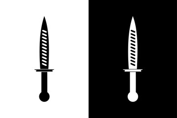 Sword Silhouette Vector Pack Bold Icons on Black and White.