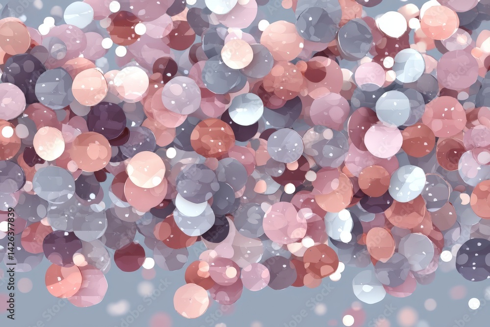 Poster Colorful abstract bubbles create a lively visual texture with soft tones and gentle light effects