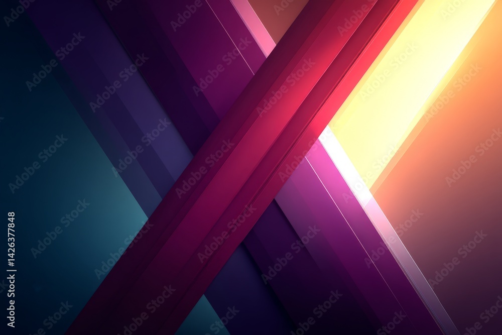 Poster Dynamic interplay of vibrant colors and shapes creating an abstract background design in a modern artistic style