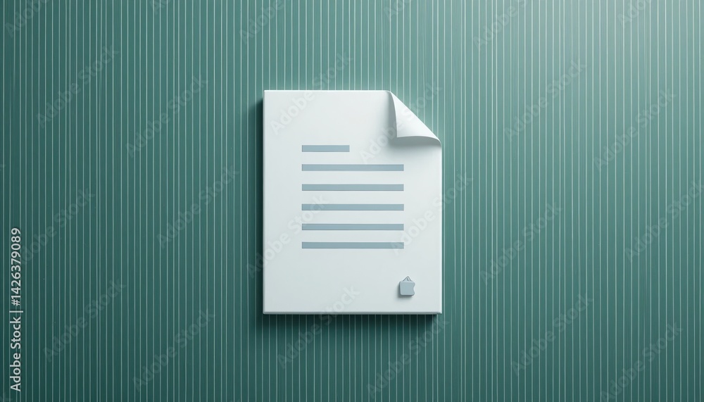 Poster document display in modern office setting minimalist design digital art professional environment aes