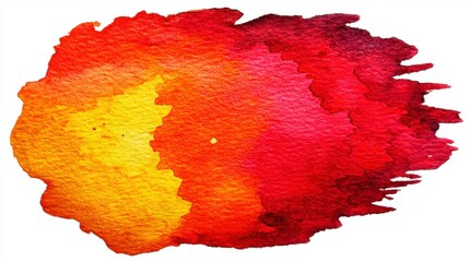 Abstract watercolor wash in warm colors, ranging from gold to deep red. The paint is applied in a loose, expressive style, creating a dynamic and energetic composition.