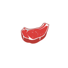 A vibrant, stylized illustration of a piece of fresh meat, showcasing its texture and color, set against a plain background for culinary use , isolated on white or transparent png