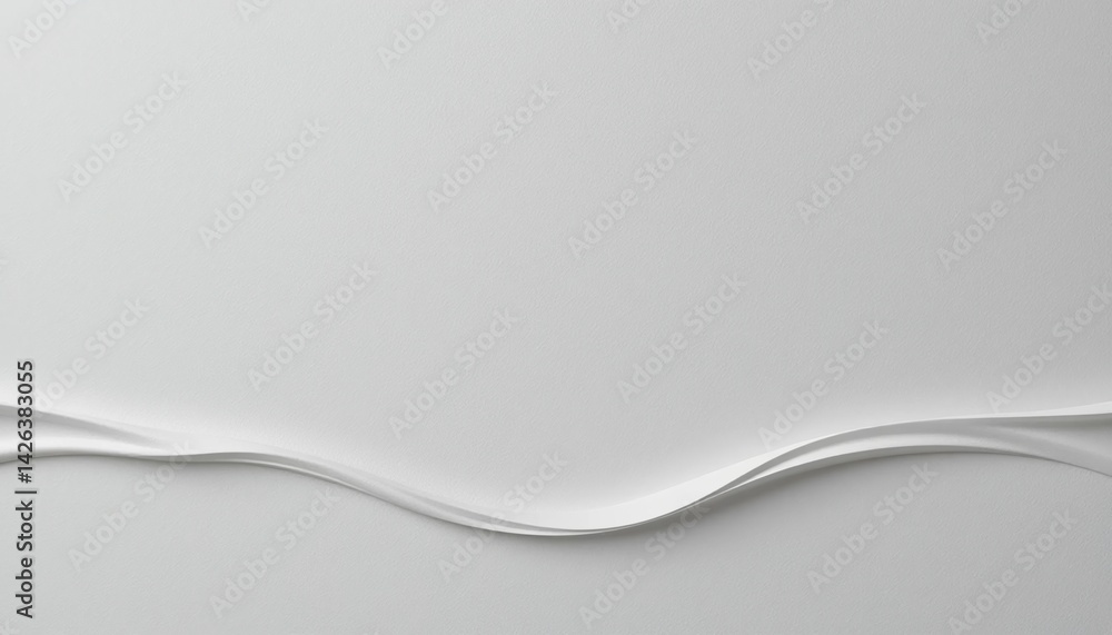 Aufkleber flowing white waves abstract background digital art minimalistic design studio environment serenity 