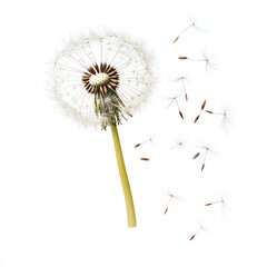 dandelion on white background