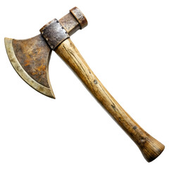 Ancient axe isolated on white background