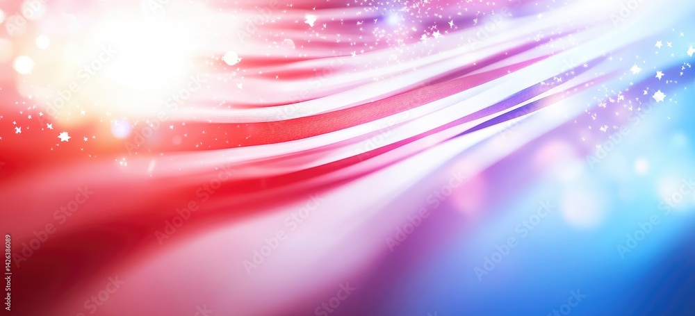 Poster abstract wavy lines background with sparkling lights