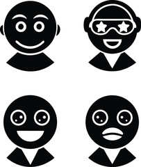 Hilarious Cartoon Eyes and Funny Facial Icons, Set of Goofy Cartoon Faces and Expressions, Funny Cartoon Eyes and Faces , Whimsical Cartoon Eyes and Face Elements, smile, emotion, wow, happy reaction.