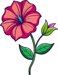 Vibrant Floral Vector Illustration: Artwork, Icon, and Flat Flower Design.