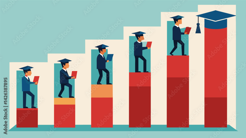 Poster a bar graph displaying the increasing burden of student loan debt on recent college graduates with h