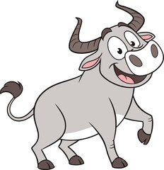 cartoon bull with a bow