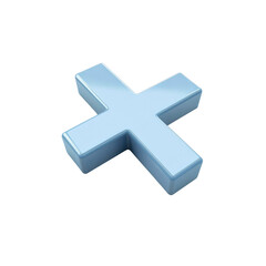 Fototapeta premium 3D Render of a Light Blue Plus Sign, Isolated on Transparent Background