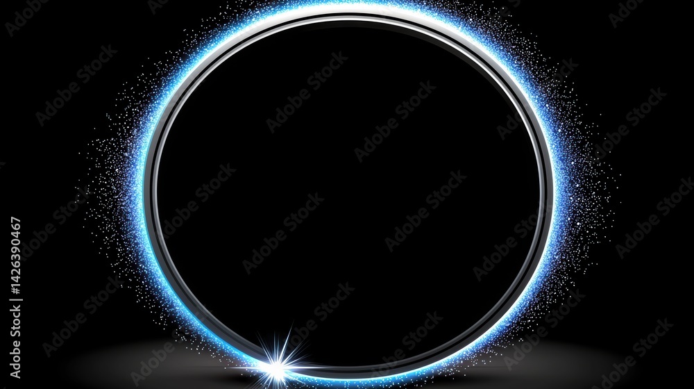 Poster dynamic light circle action abstract design digital art dark background close-up visual concept for 