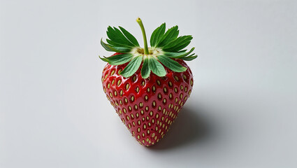 Fresh Red Strawberry Isolated On White Background Close Up Studio Shot
