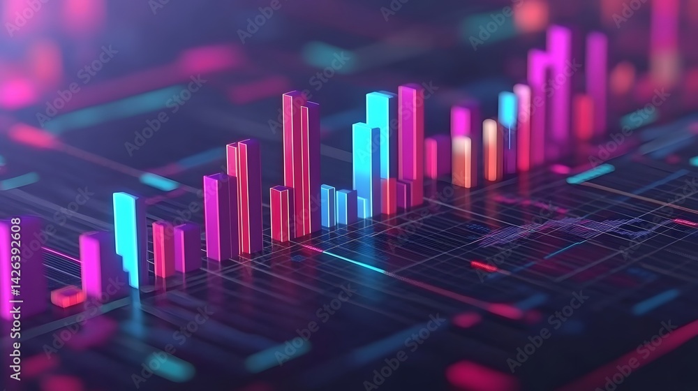 Aufkleber colorful digital finance charts and graphs for data-driven transformation