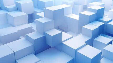 3d rendering of white and blue abstract geometric background. Scene for advertising, technology, showcase, banner, game, sport, cosmetic, business, metaverse. Sci-Fi Illustration. Product display