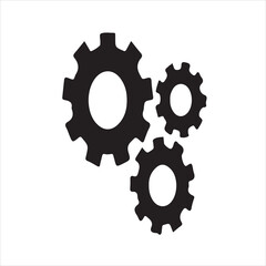 Simple Vector Illustration of Interlocking Gears, Representing Teamwork and Collaboration