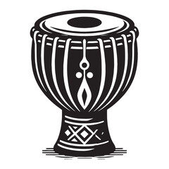 Tabla silhouette, divine rhythm in wooden form – Tabla illustration – Minimalist Tabla vector – Musical instrument silhouette

