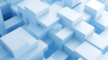 Obraz premium 3d rendering of white and blue abstract geometric background. Scene for advertising, technology, showcase, banner, game, sport, cosmetic, business, metaverse. Sci-Fi Illustration. Product display