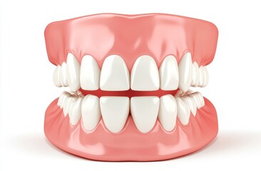 Obraz premium The concept of human teeth is illustrated in 3D, highlighting the anatomy of the mandibular jaw