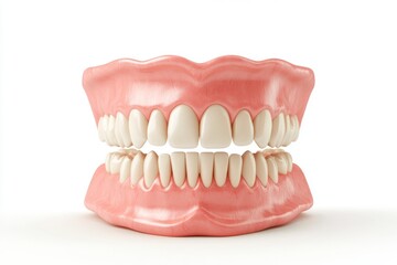 Obraz premium Human mandibular gum and teeth are depicted in a medically accurate 3D tooth illustration