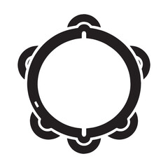 Handheld Tambourine silhouette, essential for folk rhythms – Tambourine illustration – Minimalist Tambourine vector – Musical instrument silhouette

