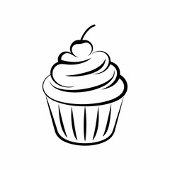 Simple Cupcake Icon Vector Graphic Illustration.