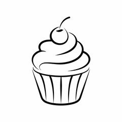 Simple Cupcake Icon Vector Graphic Illustration.