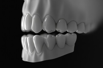 Fototapeta premium This 3D illustration provides a medically accurate view of healthy human teeth with normal occlusion, from an internal viewpoint