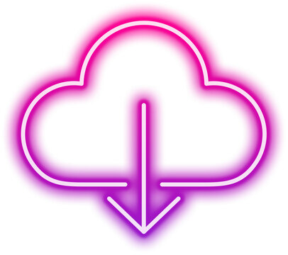 Neon Dicon, download, arrow, button, web, symbol, down, internet, sign, vector, 3d, glossy, illustration, direction, computer, design, circle, shiny, website, business, upload, load, save,ownload Icon