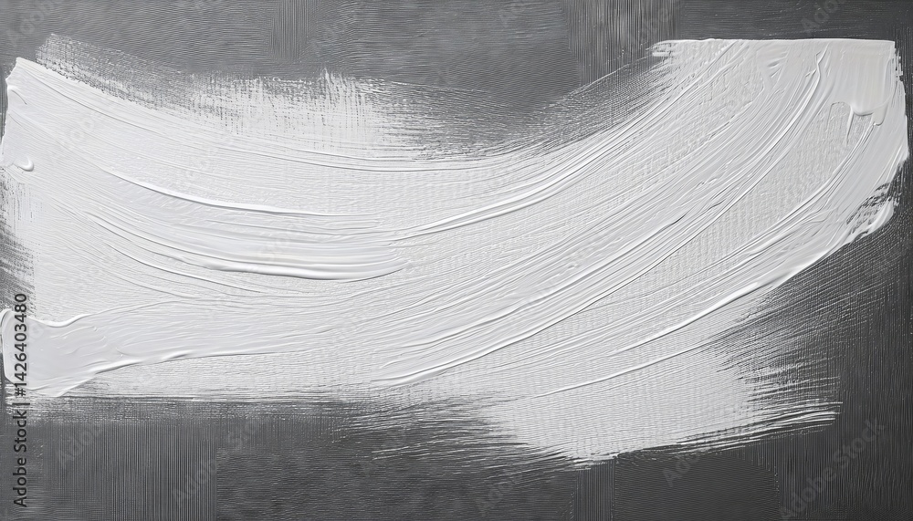 Poster white brush stroke on canvas abstract expression of tranquility and grace in a timeless moment, embr