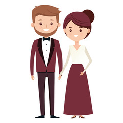 Elegant Couple in Formal Attire Holding Hands