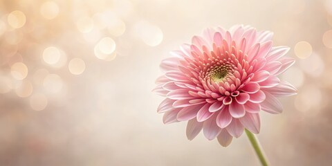 Fototapeta premium delicate pink flower in soft focus against a neutral background