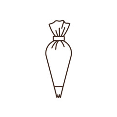 Vector Icon of Piping Bag Drawing in Minimalist Style  