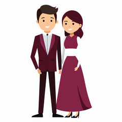 Elegant Couple in Formal Attire for a Special Occasion