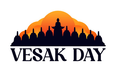 Fototapeta premium Happy Vesak Day, Buddha Purnima wishes greetings with buddha illustration abstract vector illustration design Buddha Purnima, Vesak Day, Buddhism, Buddha Jayanti