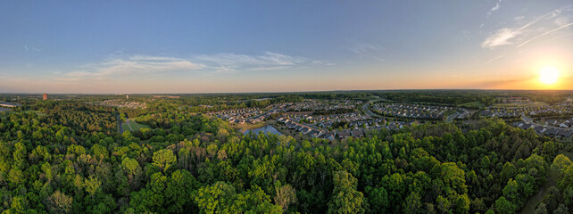 Suburban community in Fort Mill, SC spreads our below a fair weather sunset © Mark Castiglia