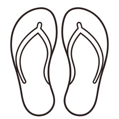 flip-flop or flip flop outline vector Illustration: perfect for beachwear and vacation themed designs