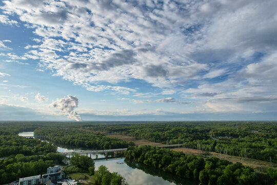 Dramatic clouds croos the sky over the Catawba River in Rock Hill, SC