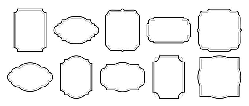 Decorative vintage frames collection with ornate borders and elegant shapes