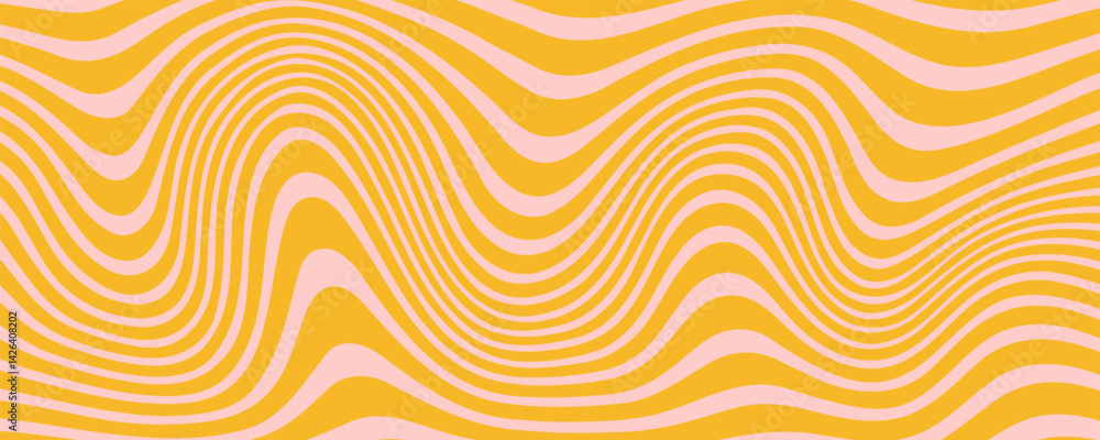 Wall mural set of wavy seamless trippy patterns in psychedelic colors. abstract vector swirl backgrounds.