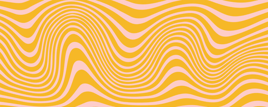 Set of Wavy Seamless Trippy Patterns in Psychedelic Colors. Abstract Vector Swirl Backgrounds.