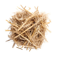 Pile straw isolated on white background and texture, top view --v 7.0