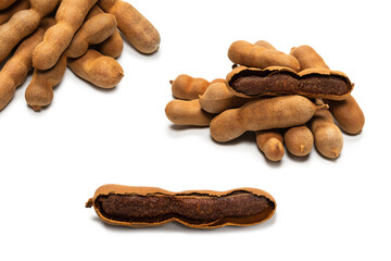Sweet tamarind isolated on white background.
