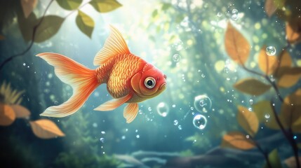 Fototapeta premium there are many goldfish swimming in the water with a lot of fish, floating goldfish