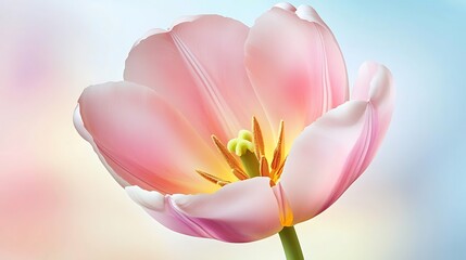 Obraz premium Pink Tulip Blossom with Soft Background.