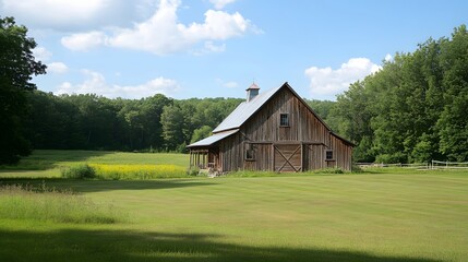 Obraz premium A rustic barn converted into an open-concept studio space