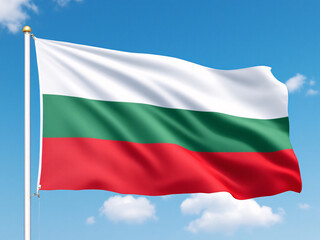 Obraz premium Bulgaria flag with smoke effect, green, white, and red colors.