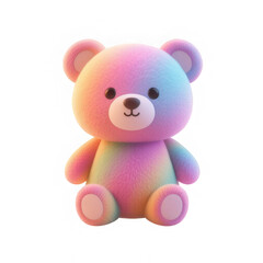 Obraz premium Cute pastel teddy bear plush toy for kids and collectors alike png