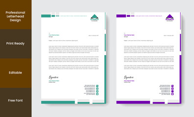 Obraz premium Professional Letterhead Design Template